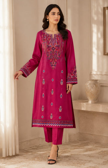 LALE Premium Embroidered Lawn 2-Piece Suit – Magenta - Deep Magneta - #LAL-MAG-002