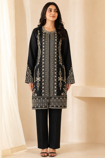 LALE Premium Embroidered Lawn 2-Piece Suit – Magenta - Black - #LAL-MAG-003