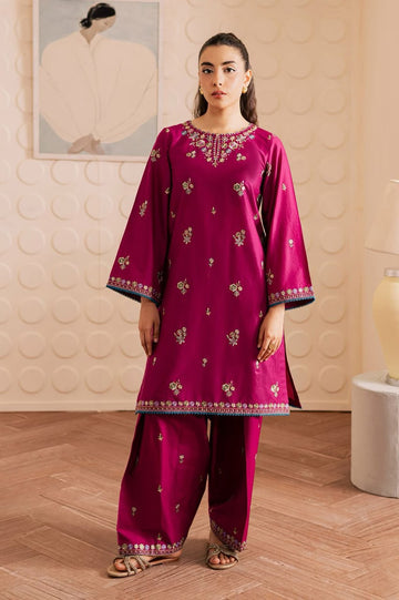 LALE Premium Embroidered Lawn 2-Piece Suit – Magenta - Royal Fuchsia - #LAL-MAG-005