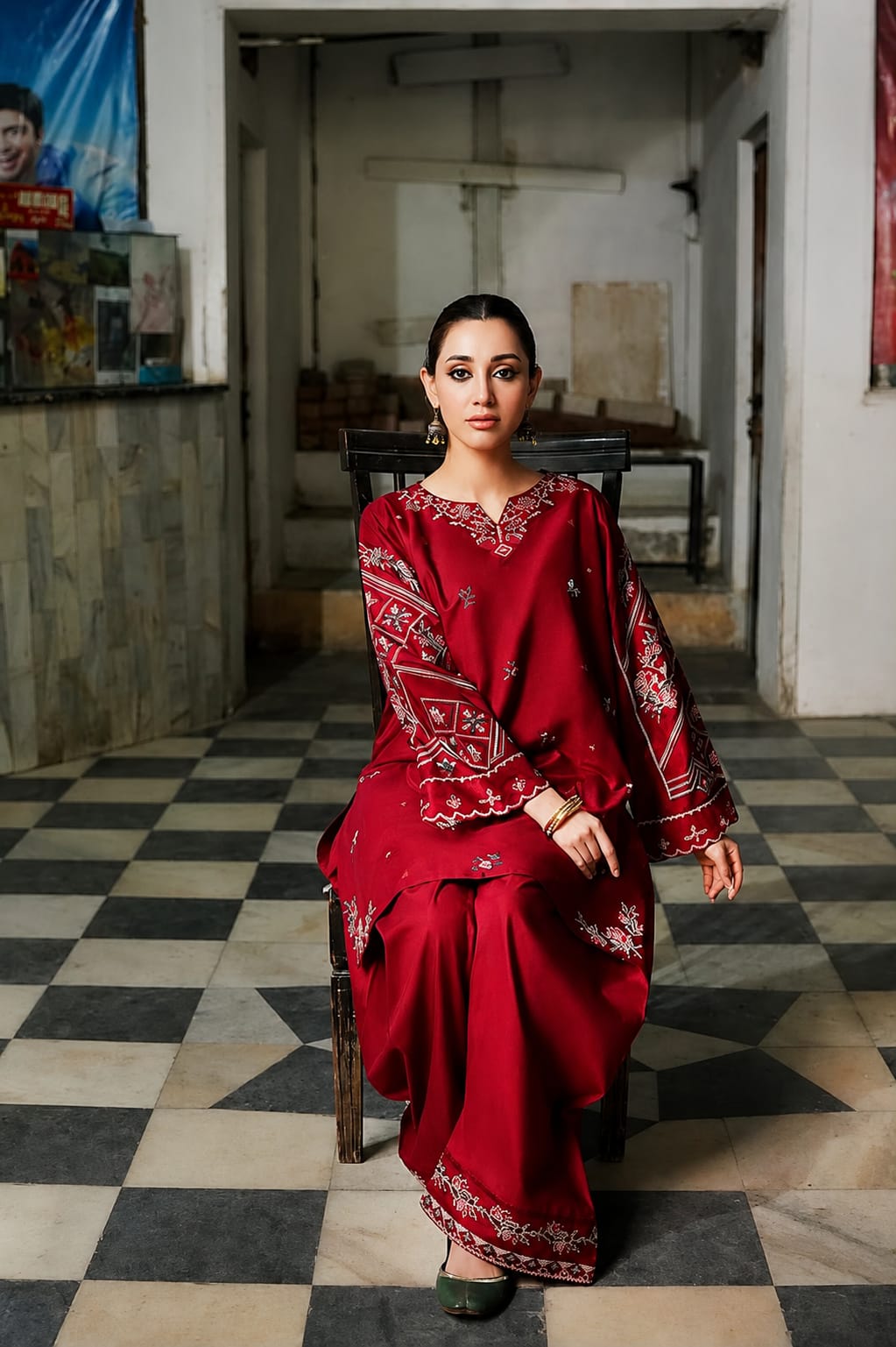 LALE Premium Embroidered Lawn 2-Piece Suit – Magenta - Fresh Red - #LAL-MAG-011